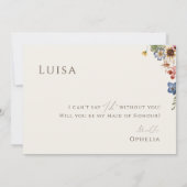 ボホワイルドフラワーガーデン |ベージュメイド・オブ・オーナー(花嫁付き添い人)カード 招待状 (裏面)