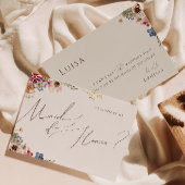ボホワイルドフラワーガーデン |ベージュメイド・オブ・オーナー(花嫁付き添い人)カード 招待状