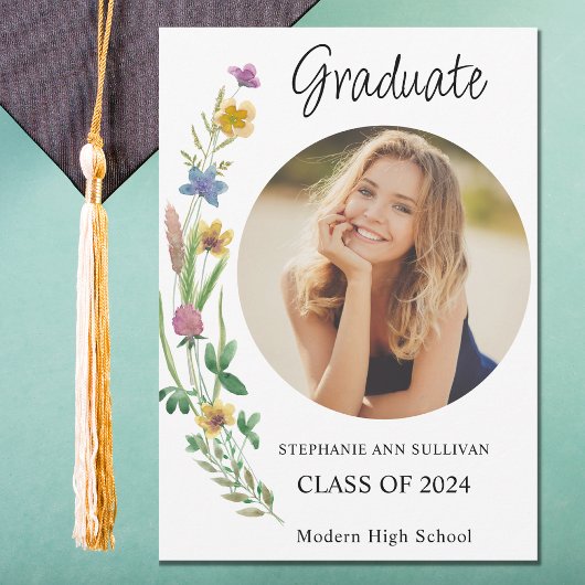 ボホワイルドフラワーガール写真高校卒業 案内状