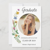 ボホワイルドフラワーガール写真高校卒業 案内状 (正面)