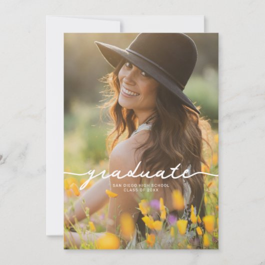 ボホワイルドフラワーガール卒業発表 招待状 (正面)