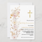 ボホワイルドフラワーグラスガールファースト聖餐式 招待状 (正面)