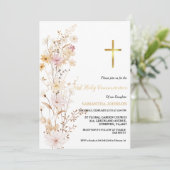 ボホワイルドフラワーグラスガールファースト聖餐式 招待状 (スタンド正面)