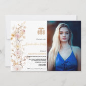 ボホワイルドフラワーグラスナースガール卒業パーティー 招待状 (正面)