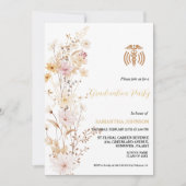 ボホワイルドフラワーグラスナースガール卒業パーティー 招待状 (正面)