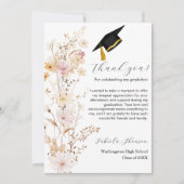 ボホワイルドフラワーグラス卒業サンキューカード 招待状 (正面)