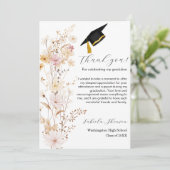 ボホワイルドフラワーグラス卒業サンキューカード 招待状 (スタンド正面)