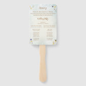 ボホワイルドフラワーグ素朴リーン結婚式 プログラム ハンドファン (裏面)