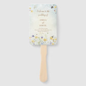 ボホワイルドフラワーグ素朴リーン結婚式 プログラム ハンドファン (正面)