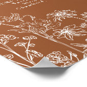 ボホワイルドフラワーシグネチャーカクテルメニュー記号 ポスター (角)