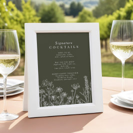 ボホワイルドフラワーシグネチャーカクテルメニュー記号 ポスター