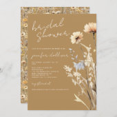 ボホワイルドフラワーシックブライダルシャワー 招待状 (正面/裏面)