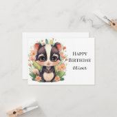 ボホワイルドフラワースカンク誕生日 カード (正面/裏面インサイチュ)