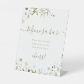 ボホワイルドフラワースクリプト素朴なブライダルシャワーミモサ 台座サイン (正面)