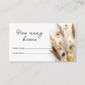 ボホワイルドフラワーズどのように多くのキスブライダルゲーム エンクロージャーカード (正面)
