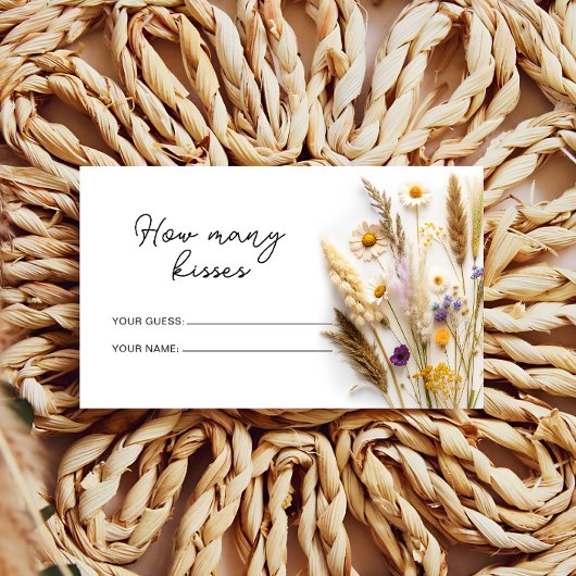 ボホワイルドフラワーズどのように多くのキスブライダルゲーム エンクロージャーカード