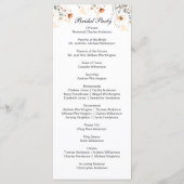 ボホワイルドフラワーズイエローベージュ結婚式 プログラム (裏面)