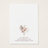 ボホワイルドフラワーズイヤリングジュエリーディスプレイカード (裏面)