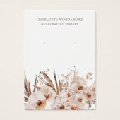 ボホワイルドフラワーズイヤリングジュエリーディスプレイカード (正面)