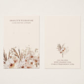 ボホワイルドフラワーズイヤリングジュエリーディスプレイカード (正面&裏面)