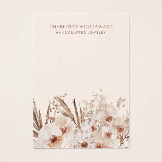 ボホワイルドフラワーズイヤリングジュエリーディスプレイカード (正面)