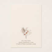 ボホワイルドフラワーズイヤリングジュエリーディスプレイカード (裏面)