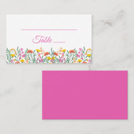 ボホワイルドフラワーズガーデンピンク結婚フローラ プレイスカード