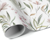 ボホワイルドフラワーズダスティピンクセージグリーン ラッピングペーパー (ロールコーナー)