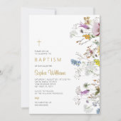 ボホワイルドフラワーズバプテスマ招待状 招待状 (正面)