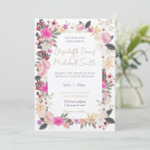 ボホワイルドフラワーズピンクフローラ 招待状 (スタンド正面)