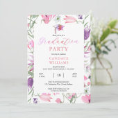 ボホワイルドフラワーズフローラフレーム卒業パーティー 招待状 (スタンド正面)