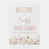 ボホワイルドフラワーズブライダルシャワーウェルカムサイン アクリルサイン (正面)