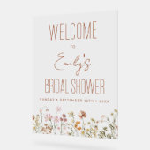 ボホワイルドフラワーズブライダルシャワーウェルカムサイン アクリルサイン (傾斜)