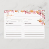 ボホワイルドフラワーズブライダルシャワーレシピ エンクロージャーカード (正面)