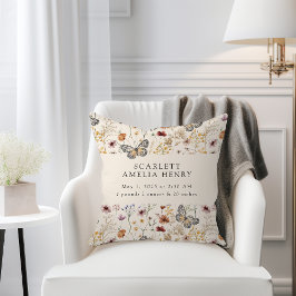 ボホワイルドフラワーズベビー誕生統計 クッション