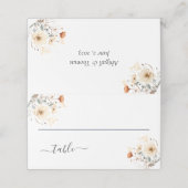 ボホワイルドフラワーズベージュテラコッタ結婚ズ プレイスカード (外部開封)