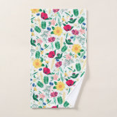 ボホワイルドフラワーズメドウフローラデザイン バスタオルセット (ハンドタオル)