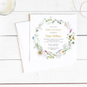 ボホワイルドフラワーズリースベビーシャワー招待状 招待状