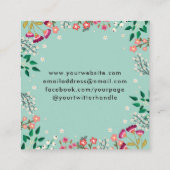 ボホワイルドフラワーズロビンズエッグブルー スクエア名刺 (裏面)