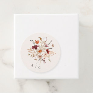 ボホワイルドフラワーズヴィンテージ秋の結婚式 フェイバータグ