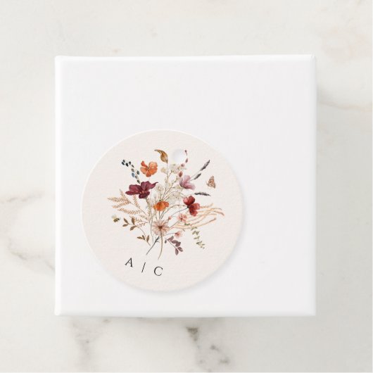 ボホワイルドフラワーズヴィンテージ秋の結婚式 フェイバータグ (インサイチュ)