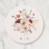 ボホワイルドフラワーズヴィンテージ秋の結婚式 フェイバータグ (正面)