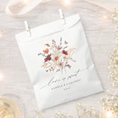 ボホワイルドフラワーズヴィンテージ秋の結婚式 フェイバーバッグ (クリップ留めされた状態)