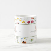 ボホワイルドフラワーズ名前をカスタムするモノグラム コーヒーマグカップ (中央)