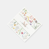 ボホワイルドフラワーズ名前をカスタムするモノグラム スタンダードカクテルナプキン (角)