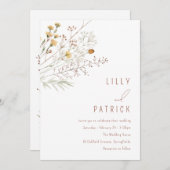 ボホワイルドフラワーズ春結婚フローラ 招待状 (正面/裏面)