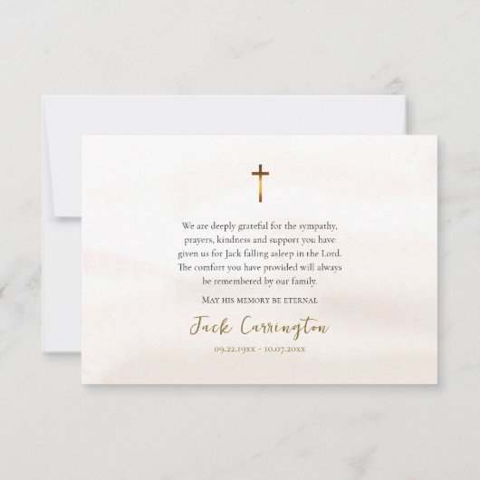 ボホワイルドフラワーズ正教会キリスト教葬儀 サンキューカード (裏面)