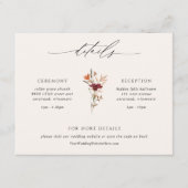 ボホワイルドフラワーズ秋の結婚式詳細 エンクロージャーカード (正面)