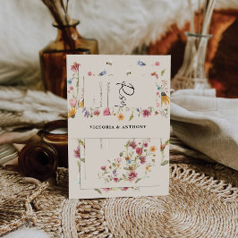 ボホワイルドフラワーズ結婚式招待状ベリーバンド 招待状ベリーバンド