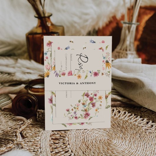 ボホワイルドフラワーズ結婚式招待状ベリーバンド 招待状ベリーバンド